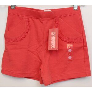 NEW 2007 Gymboree Island Getaway Cotton Shorts sz 8 Pocket Coral Pink Lace Elast
